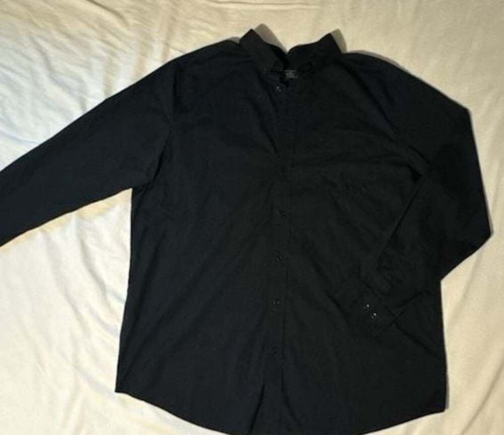 KSS Signature Men's Black Long Sleeve Button-Up Dress Shirt 18 37/8 TALL